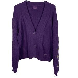 Taylor Swift Speak Now Cardigan Size XL/2XL Purple Taylor's Version Cable Knit